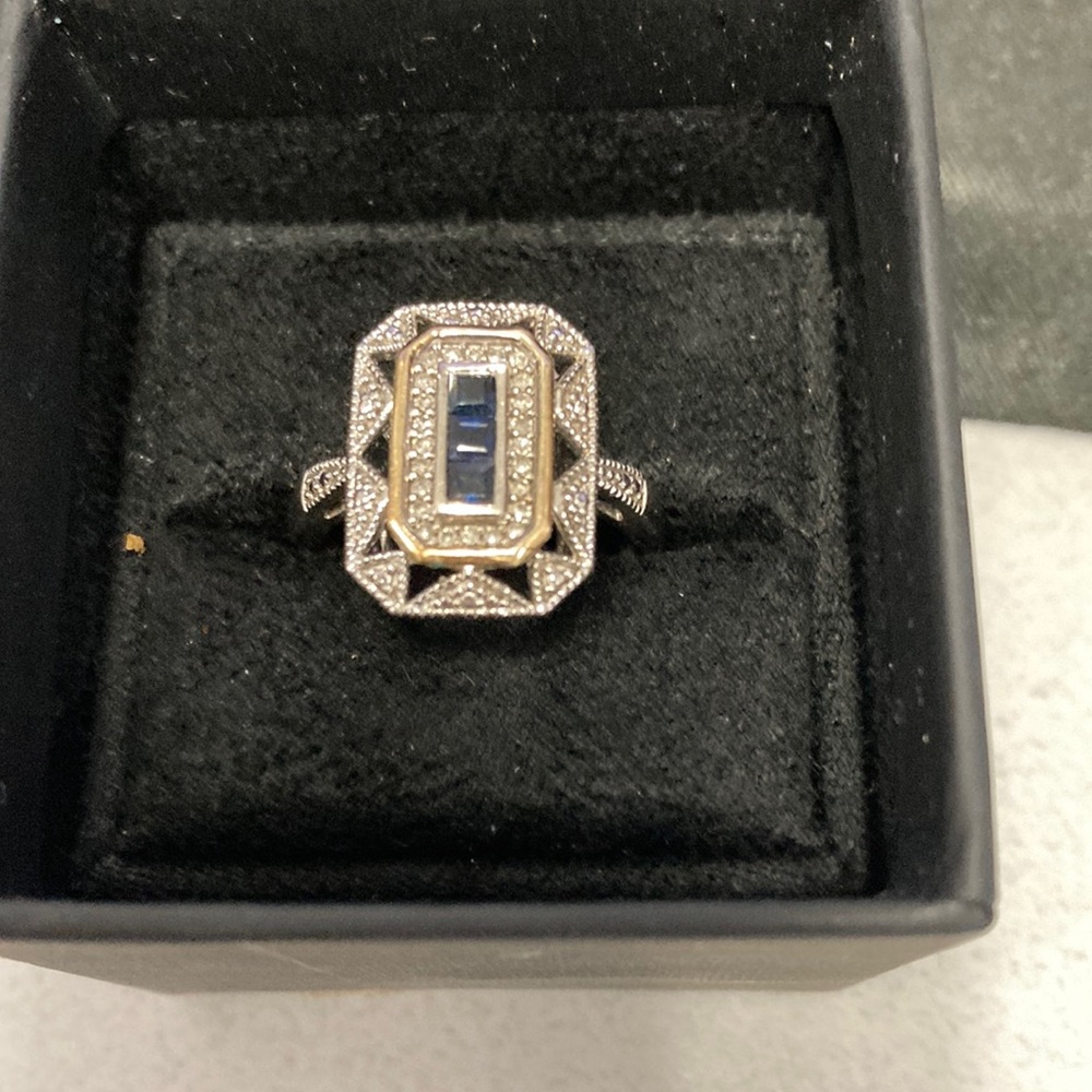 Blue Sapphire and Diamond Halo Cocktail Ring - Unbranded
Size 9
Alwand Vahan